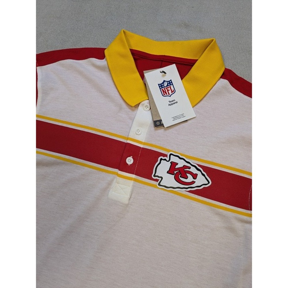 Kansas City Chiefs Shirt Mens Small White Nike Polo Dri-Fit Performance NFL New